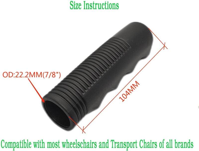 ComsenMed Standard wheelschairs and Transport Chairs Universal Wheelchair Handle Grips, Replace Parts,fits Blue Streak,Silver Sport 1and2, Cruiser III,Other Wheelchairs, Mounting Holes 7/8 Inch(1Pair,Black) - Image 3